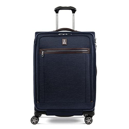 Travelpro Platinum Elite Checked Luggage Spinner, True Navy, 25-Inch - color: True Navy Blue, size: Checked-Medium 25-Inch