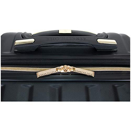 Kenneth Cole REACTION Madison Square Lightweight Hardside Chevron Expandable Spinner Luggage, Black, 2-Piece (20" Carry On + Backpack) - color: Black, size: 2-Piece (20" Carry On + Backpack)