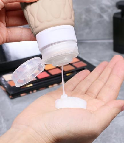 3.4oz Silicone Travel Bottles for Toiletries Refillable Liquid Accessories - color: Creamy Candy-3.4oz
