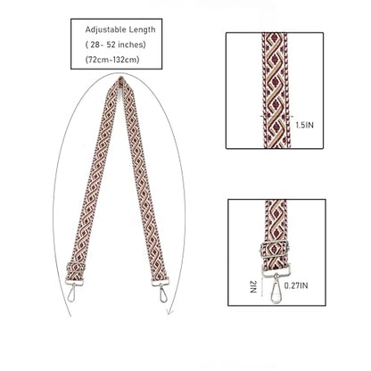 1.5" Wide Purse Strap Adjustable Replacement Gold Hardware Long Crossbody Bag Strap for Thick Shoulder Bags Canvas Handbags Straps - color: Gold Hardware-408