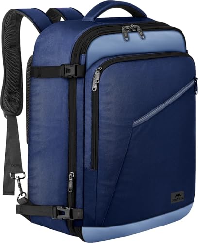 MATEIN Expandable Travel Backpack, Large Capacity Carry on Backpack for Men - color: Grey Blue, size: X-Large