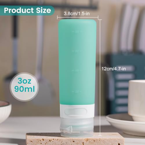 MICEBAY 3 oz Condiment Squeeze Bottles, Leakproof Salad Dressing Container - color: Mint, size: 3 OZ