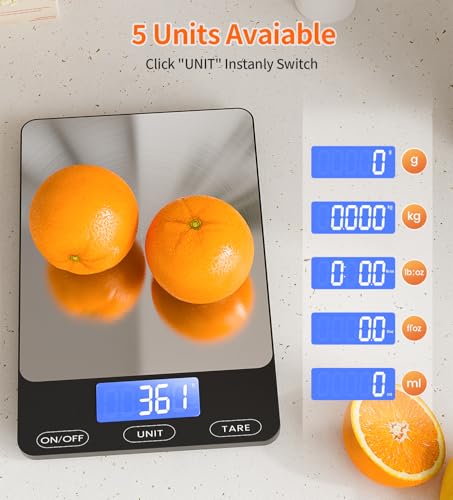 Food Scale -33lb Digital Kitchen Scale for Food Ounces Grams Rechargeable - size: Large