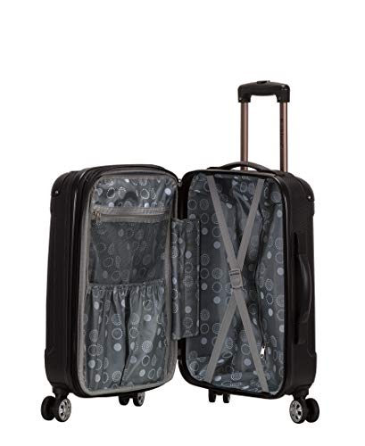 Rockland London Hardside 3 Piece Expandable Spinner Wheel Luggage Set, (20"/24"/28"), Black - color: Black, size: 3 Piece (28"/24"/20")