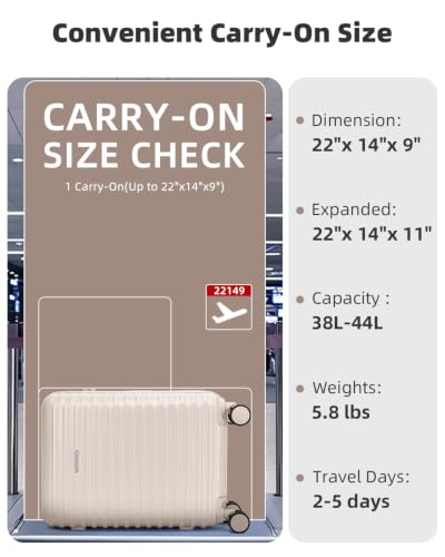LARVENDER Expandable Carry on Luggage 20in Suitcase with Wheels, Champagne - color: Champagne, size: 3 Piece Set (20/DB/TB)