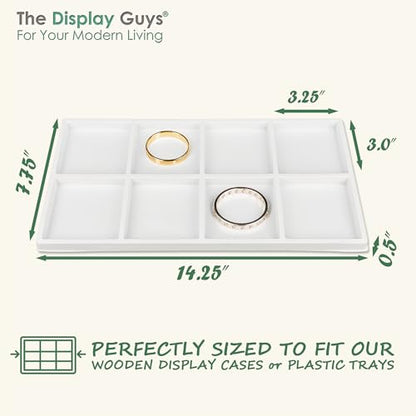 The Display Guys 2-Pack 8-Compartment Jewelry Tray Insert, White - color: White, size: Compartments - 8