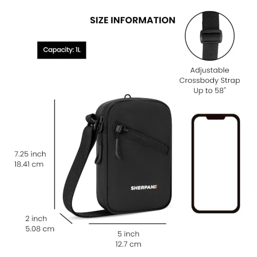 Sherpani Rogue, RFID Mini Crossbody Bag for Women - color: Raven