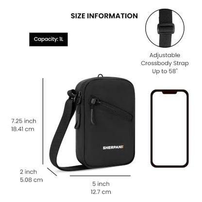 Sherpani Rogue, RFID Mini Crossbody Bag for Women - color: Raven
