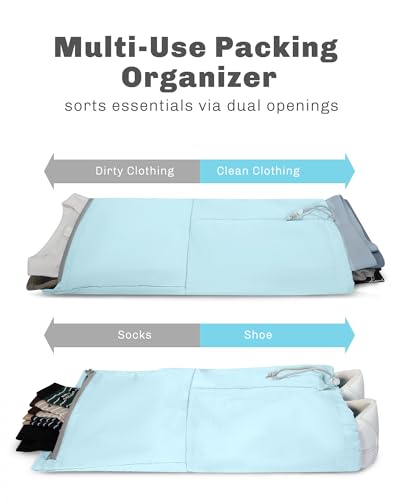 Hynes Eagle 6 Set/ 4 Set/ 2 Set Compression Packing Cubes Travel Essentials Lightweight Nylon Luggage Suitcase Organizer Bag Light Blue 6PCS - color: Light Blue-6 PCS
