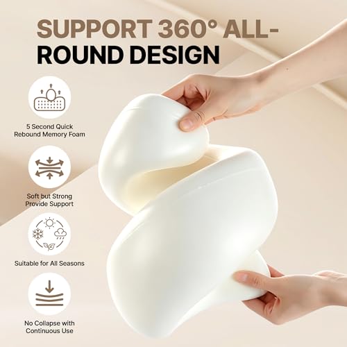 Neck Pillow for Airplane Travel Pillows for Sleeping 100% Pure Memory Foam