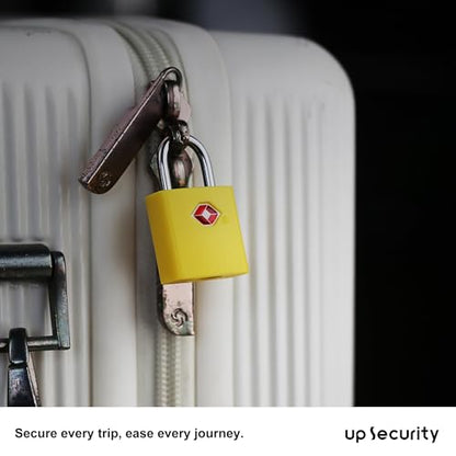 TSA Locks for Luggage, Keyed Alike Luggage Locks TSA Approved 4 Pack, Small Padlock with Key, Padlocks with Keys for Suitcase, Backpack, Bag Zipper, Tool Box, Case, Travel Essentials - color: Yellow