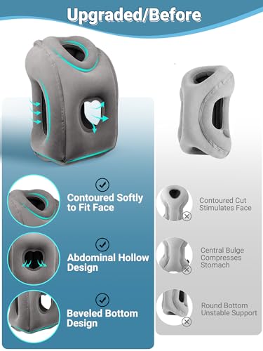 Maliton Inflatable Travel Pillow for Airplane (Dark Grey) - color: Dark Gray