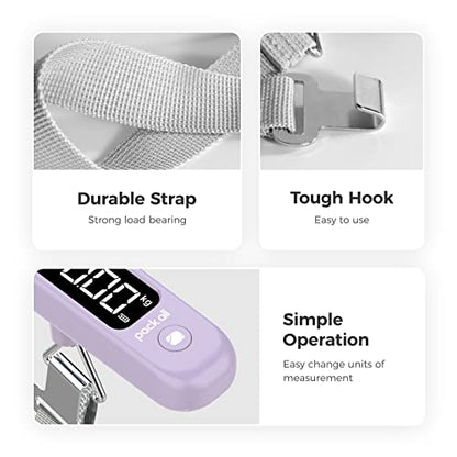 pack all Digital Luggage Scale for Travel, 110Lbs Capacity, 0.1Lb Precision - color: Purple