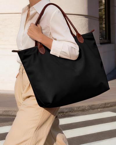 Miss Adola Aesthetic Nylon Tote Bag for Women - color: Black