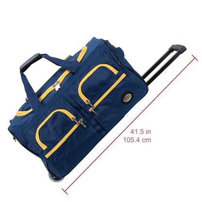 Rockland Rolling Duffel Bag, Black, 22" - color: NAVY, size: 22"