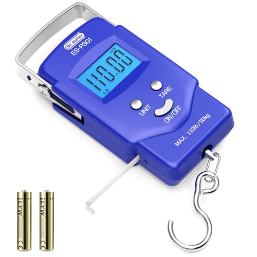 Dr.meter Fish Scale, 110 lb Digital Luggage Scale with Tape - color: Blue