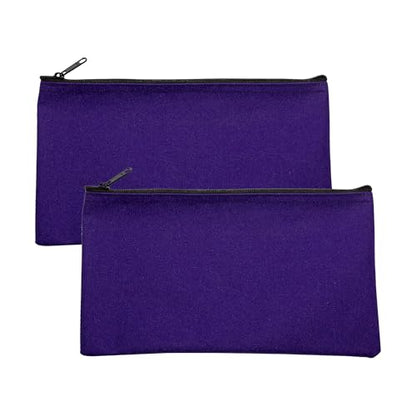 Cloth Zipper Pouch 2-Pack, Purple, 11 x 6 inches - color: Purple