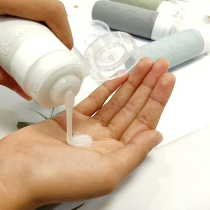 Silicone Travel Bottles for Toiletries, TSA Approved Leak-Proof Toiletry Containers for Airplane & Vacation - color: Gray