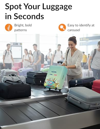 Boxiki Travel 신축성 있는 수하물 커버 - 먼지 및 긁힘 방지 보호 슈트케이스 커버, 어시 톤, 어시 톤 - color: 어시 톤, size: XL