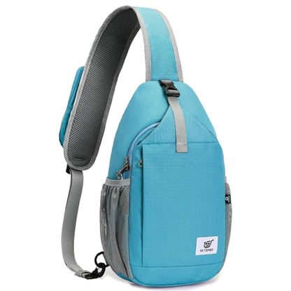 SKYSPER Sling Bag RFID Cross Body Bag Recycled Crossbody Backpack Travel Daypack - color: Teal