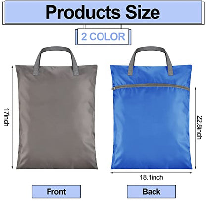 Oudain 2 Pcs Travel Laundry Bags Waterproof Dirty Clothes Bag, Blue, Gray - color: Blue, Gray