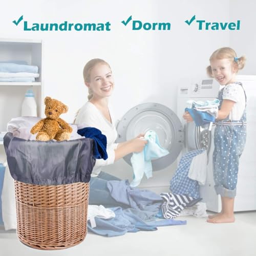 Coomee Heavy Duty Laundry Bag, 2 Pack XXL Nylon Laundry Bags with Straps - color: Black+Gray, size: 48" x 28" x 1"