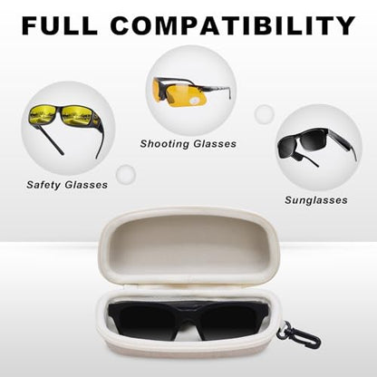 XANAD Hard Case for Safety Glasses,Sunglass Eyeglass Shooting Glasses,Cream - color: Cream