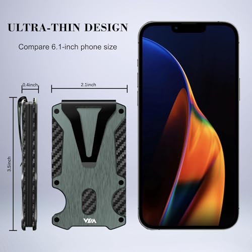 WXM Wallet for Men RFID Blocking Slim Front Pocket Real Carbon Fiber Credit Wallet Minimalist Best Mens Gift (GunMetal Grey) - color: GunMetal Grey