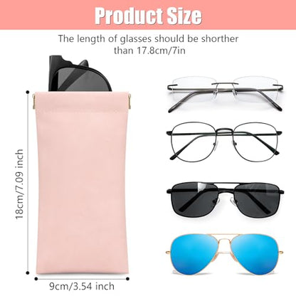 Sightor Sunglass Case, 2 Pcs Soft Eyeglass Cases for Women Glasses Pouch - color: Black, Rose