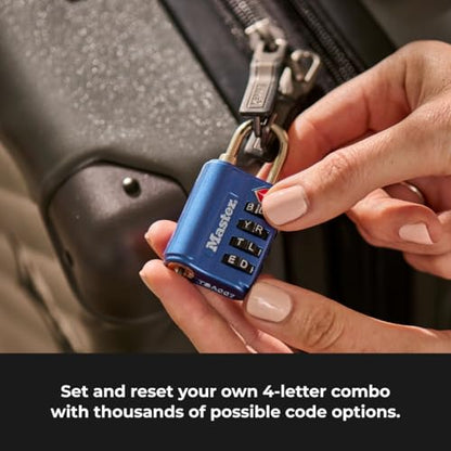 Master Lock 4691DWD TSA Approved Set Your Own Word Combination Lock,1 Pack, Colors May Vary