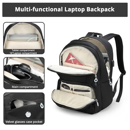 Swissdigital Design Womens Laptop Backpack Commuter Bookbag SD1711-01 - color: Black