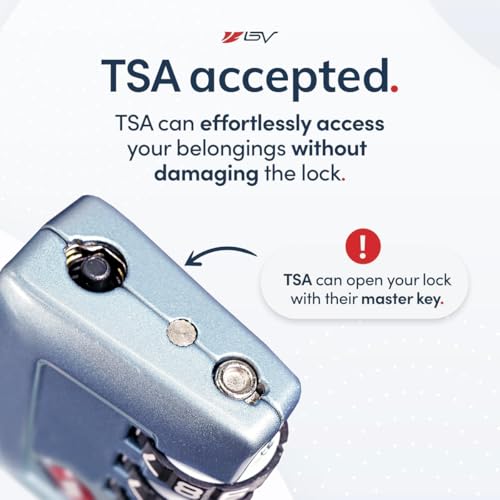 TSA Accepted Luggage Travel Lock, Set-Your-Own Combination Lock for School Gym Locker, Luggage Suitcase Baggage Locks, Filing Cabinets, Toolbox, Case (TSA008-2 Pack, Arctic Blue)