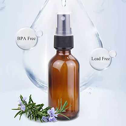 Wedama Spray Bottle, 2 oz Fine Mist Glass Spray Bottles, Little Refillable Liquid Containers for Watering Flowers Cleaning (16 Pack, Amber) - color: Amber, size: 2 Ounce (Pack of 16)