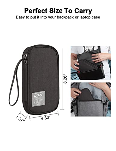 GOX Tech Pouch Accessories Case Organizer for Travel Small Electronics Bag - color: BLACK-Small