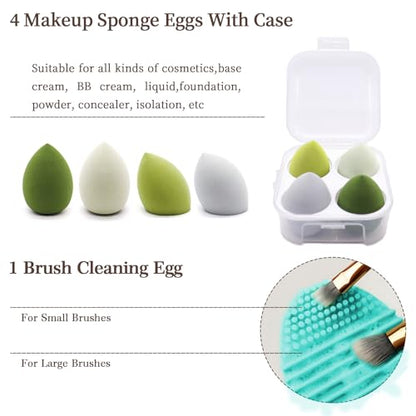 Koccido Makeup Brushes 22 Pcs Makeup Kit,Foundation Brush Eyeshadow Brush Make up Brushes Set (Green, 22 Piece Set Large) - color: Green, size: 22 Piece Set Large