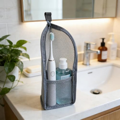 Standing Toiletry Bag Stand up Makeup Brush Holder for Travel, Black, Cosmetic Case
