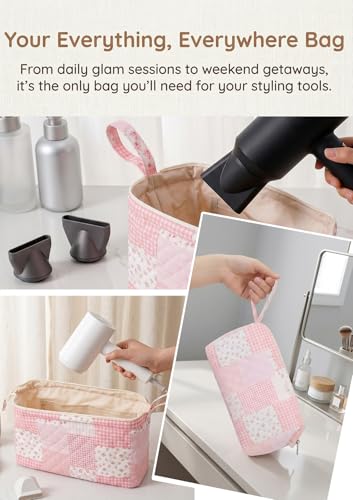 TeeYee Hair Tools Travel Bag for Dyson Airwrap Quilted Toiletry Bag - color: Boho