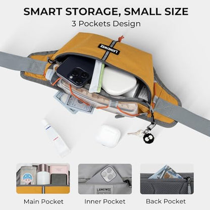 2LFanny Pack for Women Men, Anti‑theft Waist Bag with RFID Blocking - color: Ginger