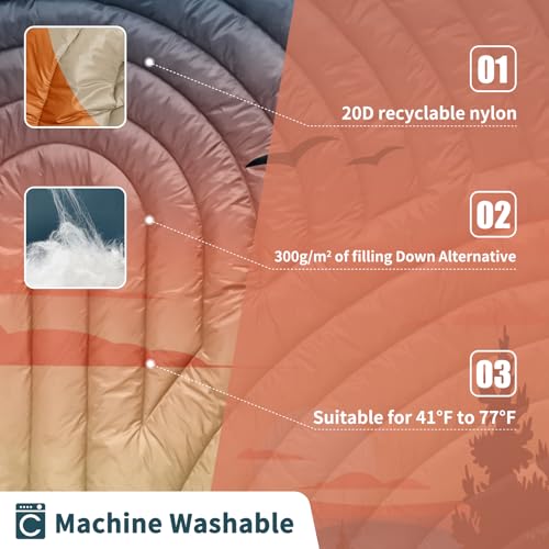Puffy Camping Blanket,Large Camp Blanket Outdoor Camping Quilt Waterproof - color: Sky Birds, size: 52x75"