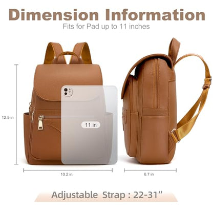 SYTRAH Mini Backpack Purse for Women, Small Travel Casual Daypack Brown - color: Brown
