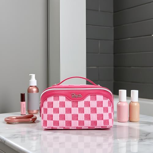 BOYATU Travel Makeup Bag Cosmetic Bags for Women: 3-Piece Makeup Bag Set - color: D-4-Red