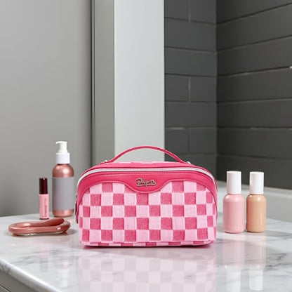 BOYATU Travel Makeup Bag Cosmetic Bags for Women: 3-Piece Makeup Bag Set - color: D-4-Red