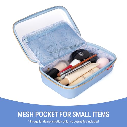 ZIPIT Makeup Bag for Women, Clear Top Travel Cosmetic Case, Light Blue - color: Light Blue