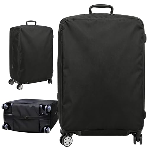 Luggage Cover Protector Compatible with Tumi, Upgraded Oxford Fabric Stretch Cover with Double Zipper, Washable Travel Suitcase Protector, Fits 24-25 Inch Case(Black) - size: 24-25