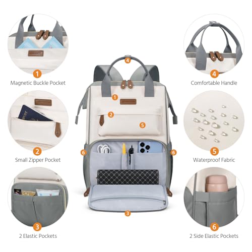 Maelstrom Laptop Backpack for Women Men, 15.6-17.3" Waterproof Travel Bag - color: Grey, size: 15.6 Inch