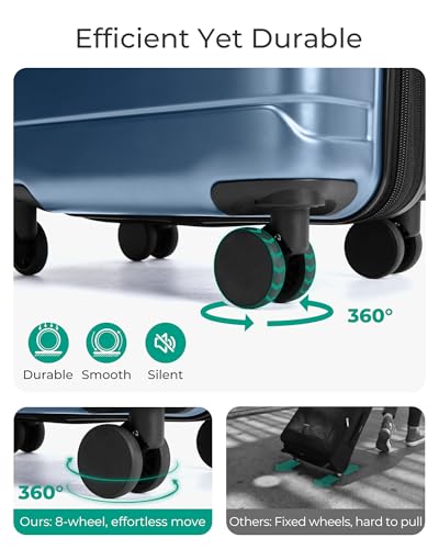 BAGSMART Carry-On Luggage 20" Expandable Spinner 22x14x9,Blue - color: Royalblue
