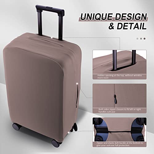 Travel Luggage Cover Suitcase Protector Scratch-Resistant Fit 19-31 Inch, Not Included Suitcase (Khaki, S(19-21 inch)) - color: Khaki, size: 19-21 inch