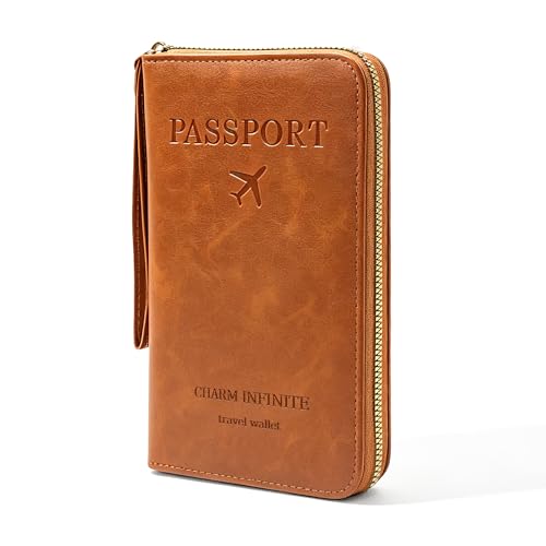 Passport Holder for Travel, PU Leather Passport Cover Case (Brown) - color: Brown
