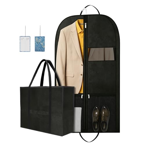 43" Travel Garment Bag, Lightweight Suit Cover with Window and Pocket - size: V-G-43in-1P-2