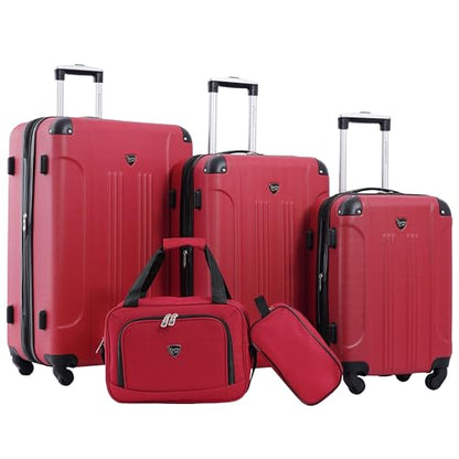 Travelers Club Chicago Hardside Expandable Spinner Luggage, Red, 5 Piece Set - color: Red, size: 5-Piece Set